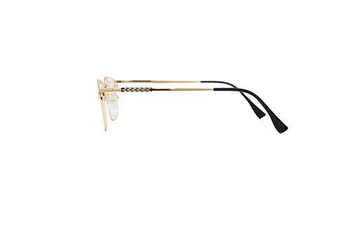 Image of ADMIRE Metal Frame Eyeglasses, Black, Rectangular Shape, Clear Lens, Lightweight Hal-Rim Spectacles