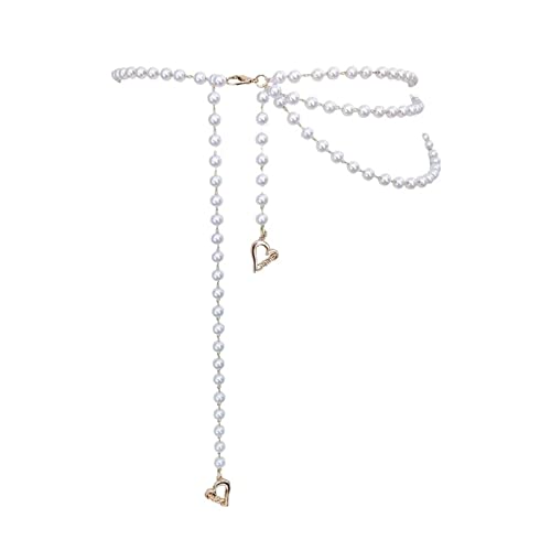 Fashion Pearl Belt Female Waist Gold Chain Belts For Women Quality Dress Waistband Belt