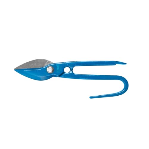 Tijera hojalatero 200 mm, acero inoxidable, mango ergonómico, corta chapas metálicas, ideal para trabajos de metalistería y bricolaje.