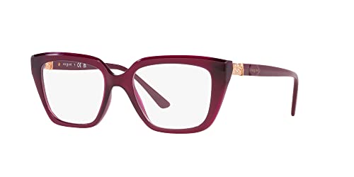 Vogue Eyewear Women's Vo5477B Square Prescription Eyewear Frames, Transparent Cherry/Demo Lens, 52 Mm #TOP1