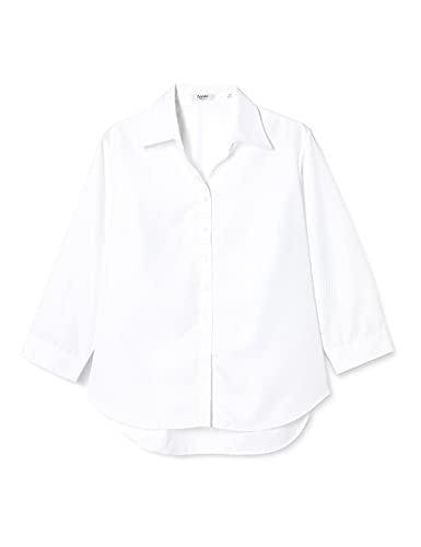 [アトリエサンロクゴ] シャツ ブラウス 事務服 制服 ワイシャツ ビジネスワイシャツ l1-l22 レディース 開襟(7分袖)-white 日本 M (日本サイズM相当)
