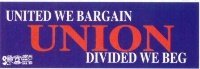 10 United We Bargain Divided We Beg Rectangle Hardhat Stickers T-9