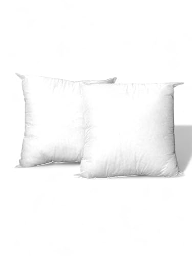 Clark Pillows Co. Luxury Fill Throw Pillow Inserts | Decorative Square | Premium Fluffy Pillow Forms Sham Stuffer for Sofa, Couch, and Living Room | Pack of 2 (18 X 18)