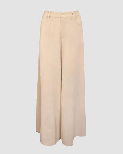 Image of CHICME Women Summer 2 Piece Outfits Off Shoulder Top Flowy Wide Leg Pants Set Vacation Travel Airport Outfits