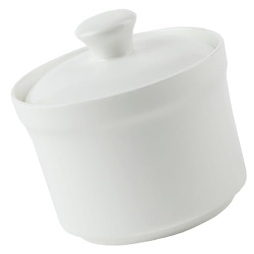 healvian 陶磁器製ふた付き?? 小型スープポット 軽量コンパクトなセラミック蒸し器 卵蒸しや燕の巣デザートに 使いやすく滑らかな表面で