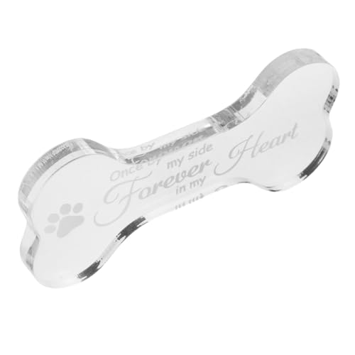 VALICLUD Plaque Memorial Memorial En Forma De Hueso Plaque Memorial Memorial Jardín Acrílico Dog Marcador Memorial Pet Signo Conmemorativo para Perros Grave