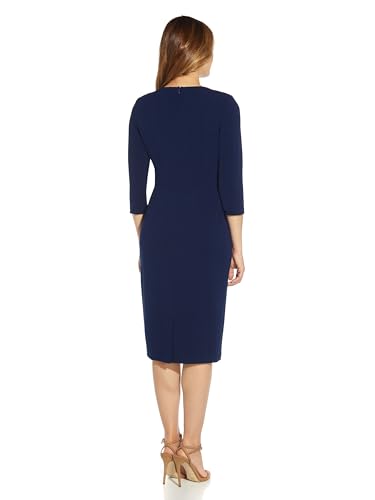 Adrianna Papell Women's Knit Crepe Tie Waist Sheath3