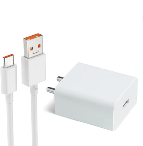 Image of Original 33 Watt Fast Adapter Charger Compatible With MI Prime /Note10 / Poco M2Pro /Note 7Pro /Note 9Pro /Note 8 / Note 7 /Poco X3 Pro (33W Soniccharge 2.0 Adapter & Type C Cable), White