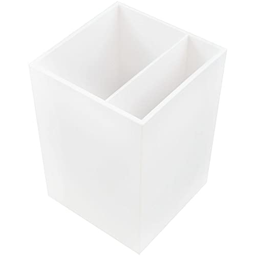 Image of JAM PAPER Plastic Pen Holder - White - Desktop Pencil Cup - Sold Individually
