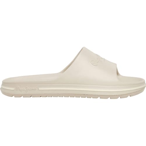 Pepe Jeans Tongs de plage pour homme, Beige, ivoire, blanc, 7 UK