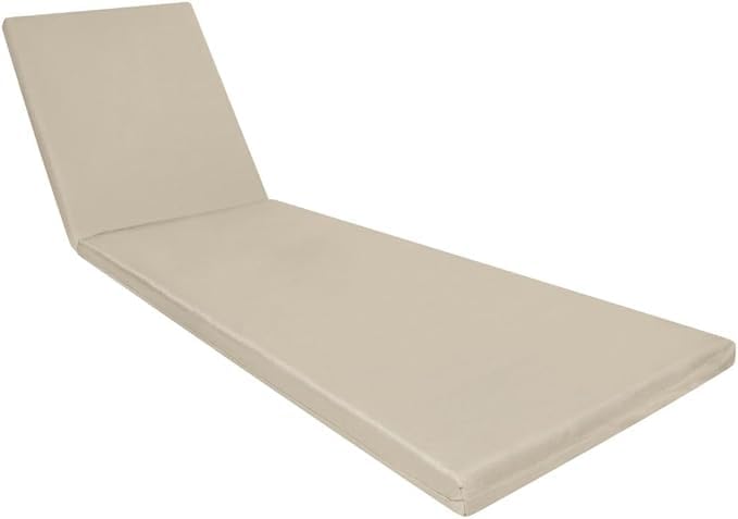 HOMES-LINEN Extra Thick Sun Lounger Cushion Seat Pad – Soft Recliner Chair Cushion for Garden Patio & Deck – Comfortable Outdoor Lounger Mattress Weather Resistant Garden Furniture Cushion (Beige) — image 1