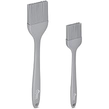 HOTEC Basting Brushes Silicone Heat Resistant Pastry Brushes Spread Oil Butter Sauce Marinades for BBQ Grill Barbecue Baking Kitchen Cooking BPA Free Dishwasher Safe Grey 2