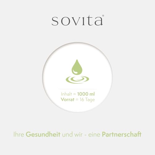 sovita Aloe Vera Saft BIO naturtrüb | 99,8 % Aloe Vera aus dem Blattgel der Aloe barbadensis | Ohne Konservierungsstoffe & künstliche Zusätze | Vegan & naturbelassen | 1 Liter Glasflasche