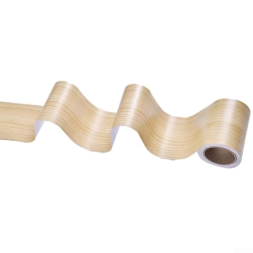 for HPLIVE 2 Pieces Wood Grain Skirting Board Door Stickers, Waterproof Windowsill Stickers (Yellow Shank)