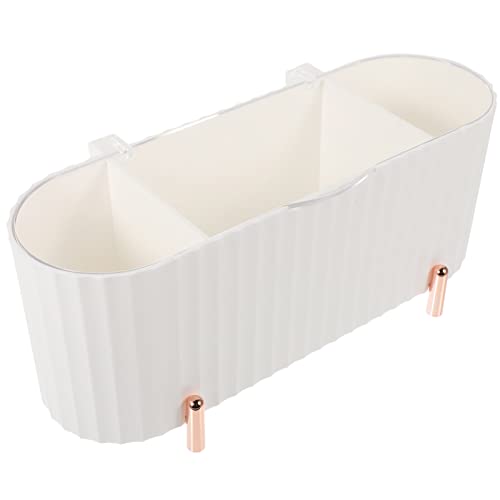 Cabilock Pp Material Makeup Holder 4-sectioned Cotton Pad Box Compact Bathroom Organizer