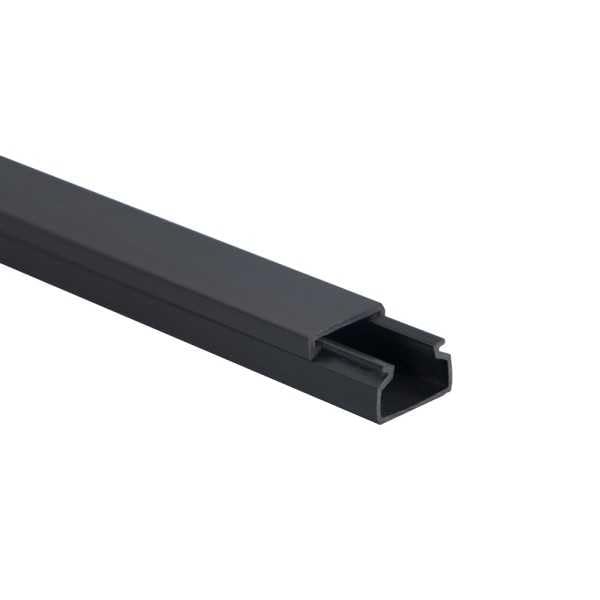KOMIB - Moulure électrique PVC 15x10 mm - Longueur 2 m - Lot de 10 unités - Cache Câble Mural avec Couvercle - Noir - Installation Facile - Idéal pour TV, Internet, Bureaux
