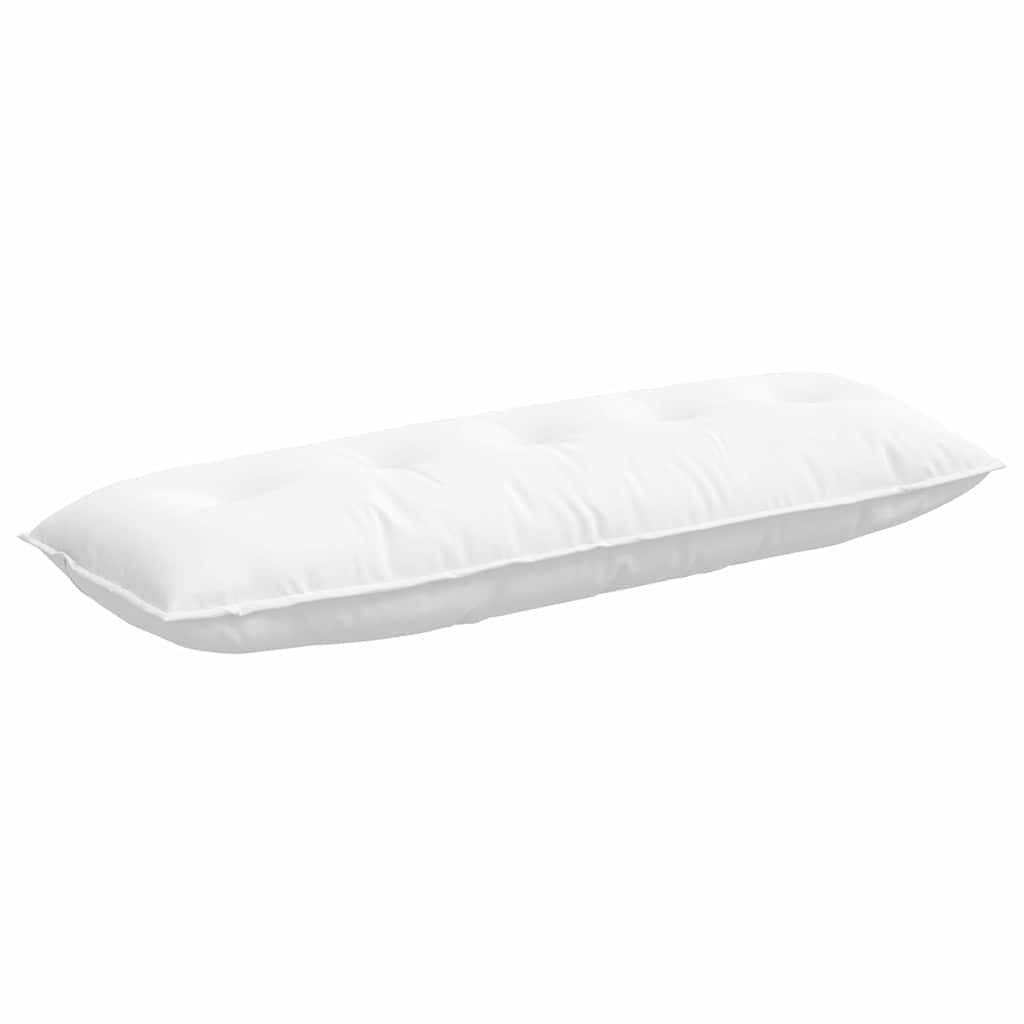 Cuscino per schienale, bianco, 140 x 19 x 50 cm, comodo cuscino per schienale da letto, in tessuto morbido, per letto e divano, cuscino da lettura con rivestimento sfoderabile e imbottitura in