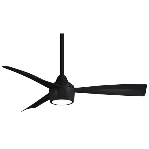 MINKA-AIRE F625L-CL Skinnie 44" 3-Blade LED Indoor/Outdoor Ceiling Fan in Coal Finish with Coal Blades and a Frosted White Lens