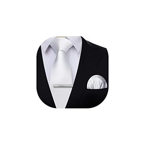 HISDERN Cravate Homme Mariage Cover