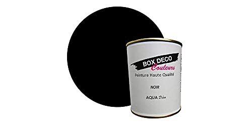 BOX DECO COLORES - Pintura de pared acrílica con aspecto mate (750 ml), color negro
