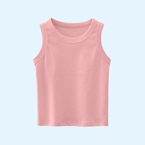 Lmdudan 1-9Y Boys Girls Sleeveless Summer Tank Tops Crew Neck Solid Color Casual Loose Basic Tee Shirts 2025 Trendy Blouses4