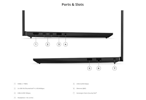 Image of Lenovo ThinkPad E14 Gen 7 (14 inch), Intel Core Ultra 7 258V, 32 GB LPDDR5X, 1 TB SSD, Intel Arc 140V GPU, Windows 11 Pro 64 | WUXGA IPS Touchscreen Display, with 32GB LPDDR5X, FHD IR Hybrid Camera, Fingerprint Reader, and Windows 11 Pro, Copilot+ PC