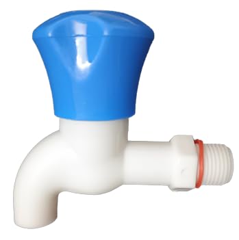 DWIJAH PP Water Short Body Tap for Bathroom, Bathroom Fitting (White)