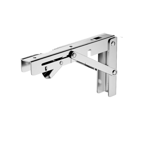 Brackets de estante plegable, Paquete de 2 soportes triangulares plegables for estante pared, for bricolaje, multicolor, 8 a 20 pulgadas(Silvery 16 Inch)
