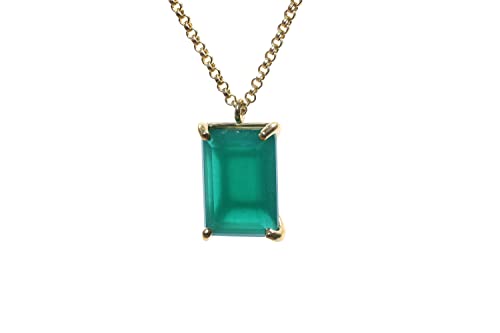 Collier Onyx Vert Or Cadeau Idéal Cristal de Guérison Artisanal