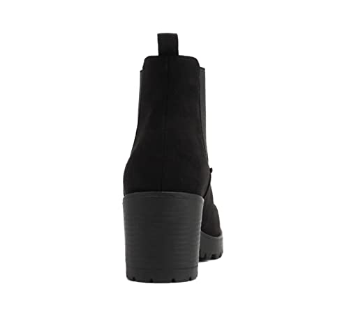 Soda Top Shoes Jaber Ankle Boot w/Lug Sole Elastic Gore and Chunky Heel2