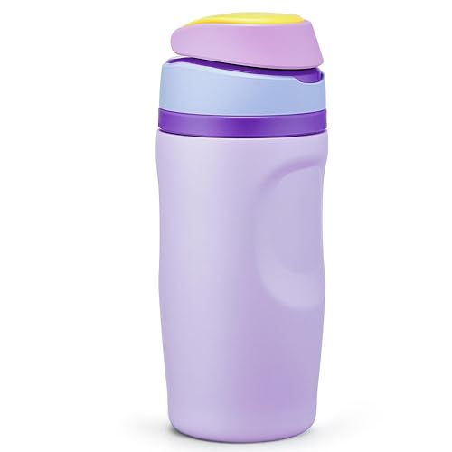 Image of Fijinhom 16 oz Insulated Water Bottle,Stainless Steel Sports Water Bottle with Straw, Double Wall Vacuum Leak Proof, Cold for 24 Hours, BPA Free for Travel, Sport, Outdoor, Purple
