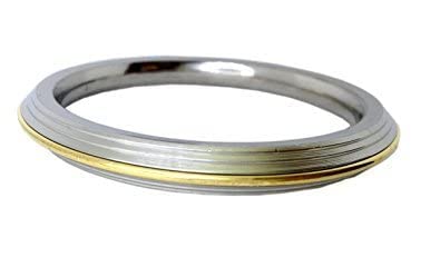 Silver Gold Plated Steel Punjabi Style Sikh Gents Heavy Kada-image-3