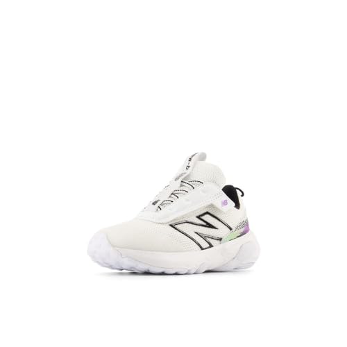 New Balance Kid's New-B 1440 V1 Hook & Loop Running Shoe, White/Black/Purple Fade, 6 W Toddler - image 1