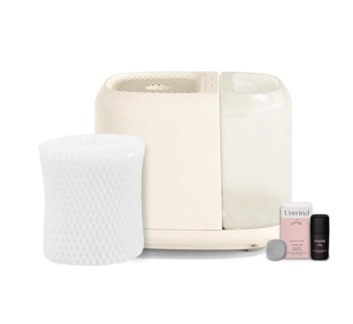 Image of Canopy Large Room Humidifier, Cream, Large Living Space, 36HR Run Time, 5.5L Tank - Includes Canopy Humidifier Plus, Diffusion Well, Unwind Aroma, Filter, Power Cord & Adapter