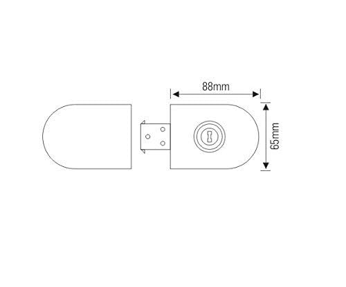 YDT GROUPS Glass Door Lock, SS Frameless Open Anti Theft Security Knob Lock for Home, Office and Bathroom 5 Years Warranty. (K Type - Glass to Glass - ONE Side KNOB and ONE Side Key) 1