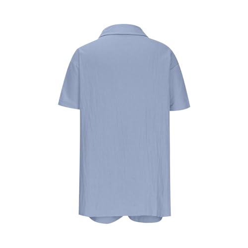 Women 2 Piece Outfits Summer Short Sleeve Top and Shorts Sets Lounge Sweatsuit Casual Cotton Linen Shorts Set4