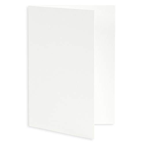 Wedding White Folded Card - A6 Gmund Colors Matt 4 1/2 x 6 1/4 111C, 25 Pack