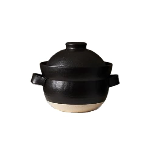 華月 萬古焼(ばんこやき)INAHO KURO 3合 土鍋 黒 蓋付き 容量1900cc 重量2.22Kg 直火・電子レンジ・オーブン対応