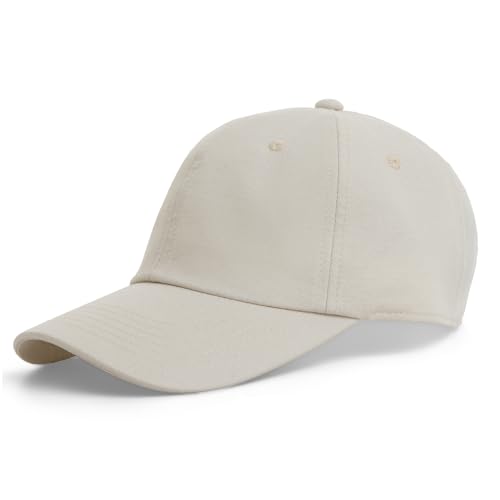 Falidem Linen Cotton Baseball Cap - Summer Ultra-Ventilated Dad Hat for Men Women Adjustable Unstructured (Beige)