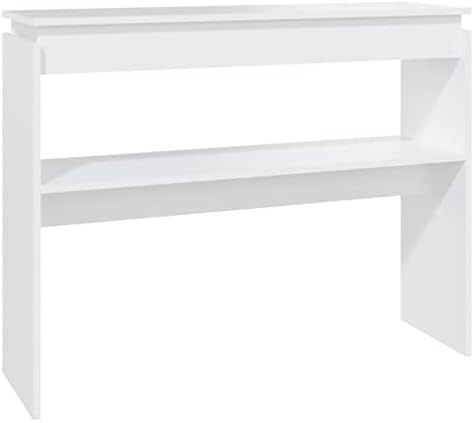 Table Console VidaXL - Blanc, 102x30x80 Cm, Bois D'Ingénierie - Pour Entrée, Salon, Couloir
