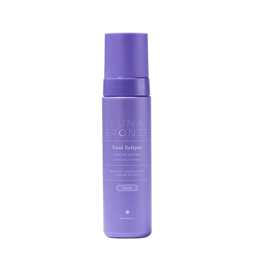Luna Bronze Total Eclipse Express Self Tan Mousse | Instant, Dark & Natural Looking Self-Tanner Foam | Lightweight Formula Enriched with Organic Aloe Vera & Natural DHA | Fake Tan (200ml/6.7 fl. oz)