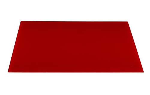 Clever Chef - Tabla de cortar - No resbala, resistente a los golpes y no se raya ni se mancha - Apta para el lavavajillas - Cristal - Rojo - 30,5u00a0xu00a040u00a0cm