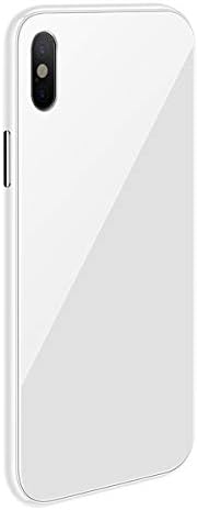 iPhone X Magnetic Case with Metal Frame Glass Back Case for iPhone 10 Aluminum Alloy Tempered Glass with Built-in Magnet Flip Cover for iPhone X/10 5.8'' (White, iPhone X/10 5.8'')