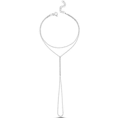 Bracelet de chaîne de main en argent, bijou de doigt délicat réglable pour femme