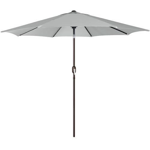 Image of Blissun 9' Outdoor Patio Umbrella, Outdoor Table Umbrella, Yard Umbrella, Market Umbrella with 8 Sturdy Ribs, Push Button Tilt and Crank