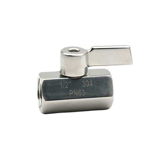 Válvula de bola NPT de 1/4" en acero inoxidable 304 con rosca hembra de 2 vías 3