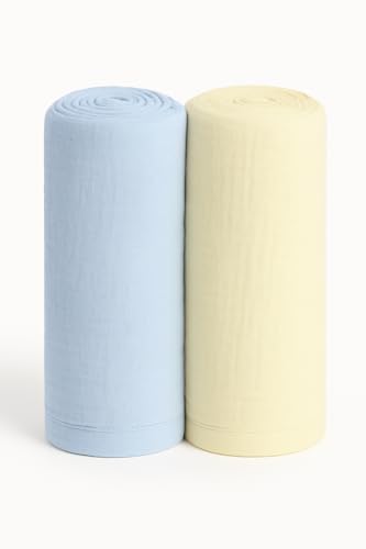 Image of Soft 100% Cotton Swaddles for Newborns, 2- Pack - Large, Breathable Baby Blanket - Versatile, Durable Muslin Swaddle Blankets - Perfect Newborn Essentials