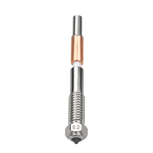 PLUS4 Bimetal Nozzle, Quick Removal Ceramic Insulation All-Metal Hotend for High,Temperature Printing, Easy Replacement Extruder Nozzle for QIDI Plus4 3D Printer 1.75mm Filament (Bimetal nozzle 0.2mm)