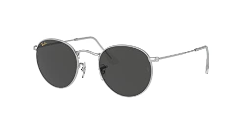Ray-Ban Rb3447 Round Metal Lunettes de Soleil, Argent, 50 Mixte Adulte