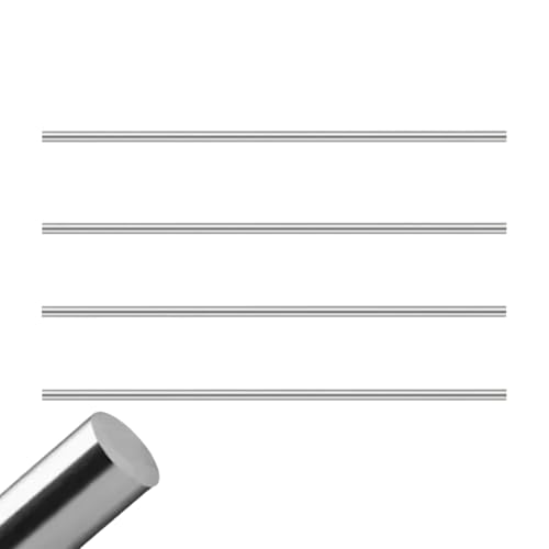 Flewdart 4pcs Edelstahlstäbe 6mm X250mm, Edelstahl Stäbe 304 Rundstäbe Edelstahl Stange, Stainless Steel Solid Winding Rod Stahlstange Für Diy Handwerk Modellauto Flugzeug (4, 6x250mm)
